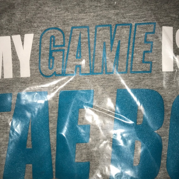 Tae Bo “MY GAME IS TAEBO” Grey Cut-Off Hoodie - Picture 2 of 4